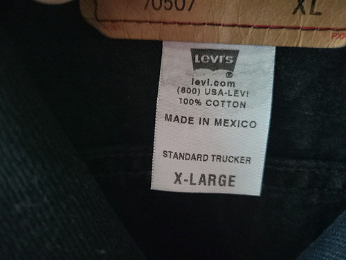 Chaqueta de mezclilla Levis para hombre X-grande negra 70507 camionero motociclista ciclista de colección súper genial - Imagen 9 de 18
