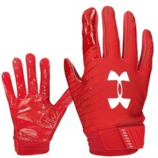 Under Armour Men's Spotlight Pro Football Receiver Gloves Red 1349957-600