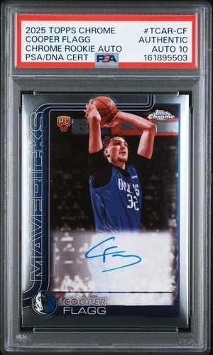 2025 Topps Chrome Cooper Flagg RC #TCAR-CF Rookie Auto PSA AUTHENTIC AUTO 10
