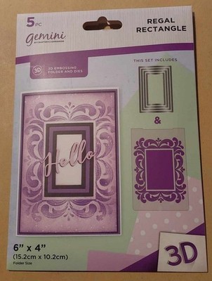 Crafters Companion Gemini 'Regal Rectangle' 3 D Embossing Folder and Dies