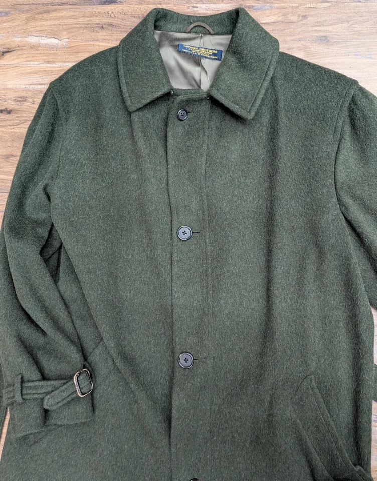 Brooks Brothers Overcoat 40R Green Soft Wool Alpaca Himalaya Troler Loden Coat - Image 2 of 4