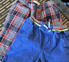 Boden Boys Blue Pants Drawstring Elastic Waistband Plaid Lot 2 - US Boys 9Yrs