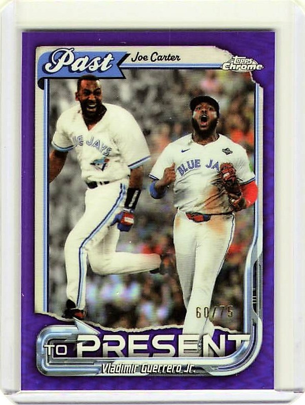 2026 Topps Chrome #PTP-6 Joe Carter/Vladimir Guerrero Jr. Past to Present #/75