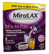 Mix-In Pax Powder Unflavored 10 Count By Miralax EXP March 2027