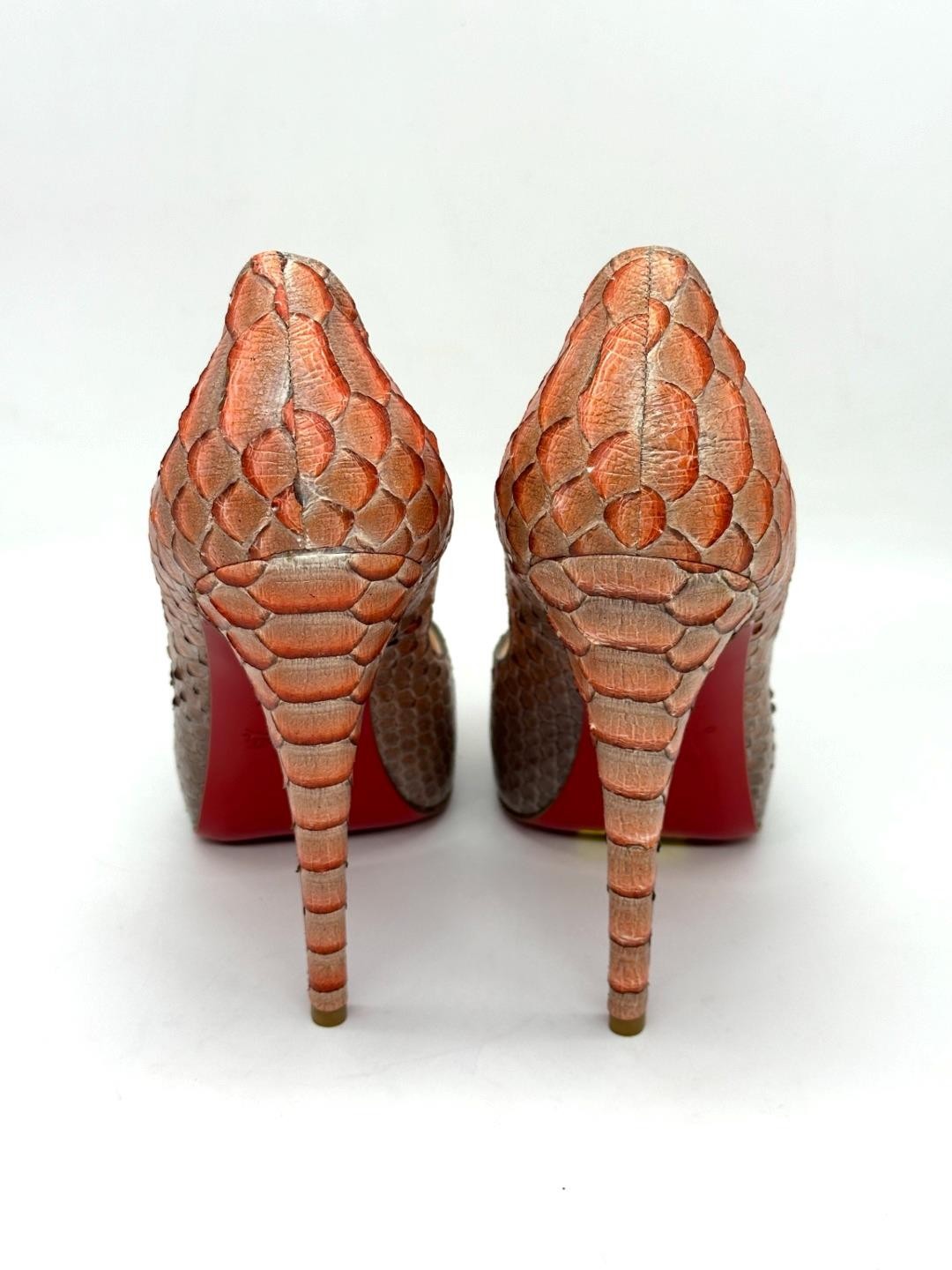 Christian Louboutin VERY PRIVE Python Fairy Tale Platform Heels Pumps Shoe $1395 image 9