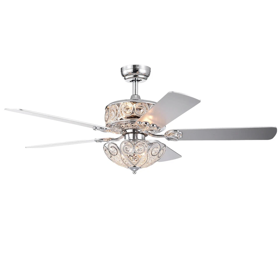 Catalina Chrome 5-blade 52-inch Crystal Ceiling Fan - Image 3 of 4