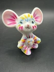 Fenton Glass Tie Dye Colorful Mouse Figurine Ltd Ed