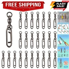 25Pcs Quick Change Fishing Snap Swivels Fishing Power Clips Ball Bearing Swiv...