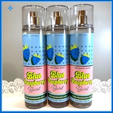 3 Bath  Body Works BLUE RASPBERRY BURST Fine Fragrance Mist 8 oz Full Size LOT