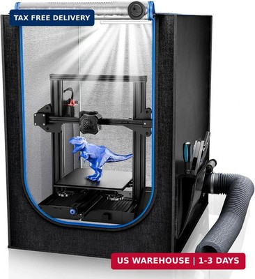 YOOPAI 3D Printer Enclosure with Ventilation Kit & LED, Premium Fireproof Dustpr