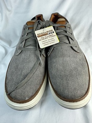 Skechers Moreno Ederson Classic Fit Men's Oxford Taupe Canvas Size 13