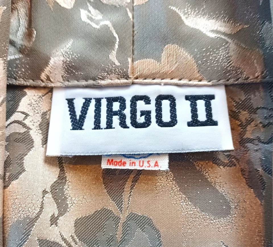 Maxi Falda Blazer Envolvente Vintage Floral Dorado Conjunto Con Cinturón Plisado Hecho por ILGWU Foto 3 de 4