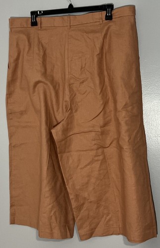 ASOS Design Tan Minimalist Wide Leg Linen Blend Culottes Pants Size 22 On Sale!! - Picture 17 of 21