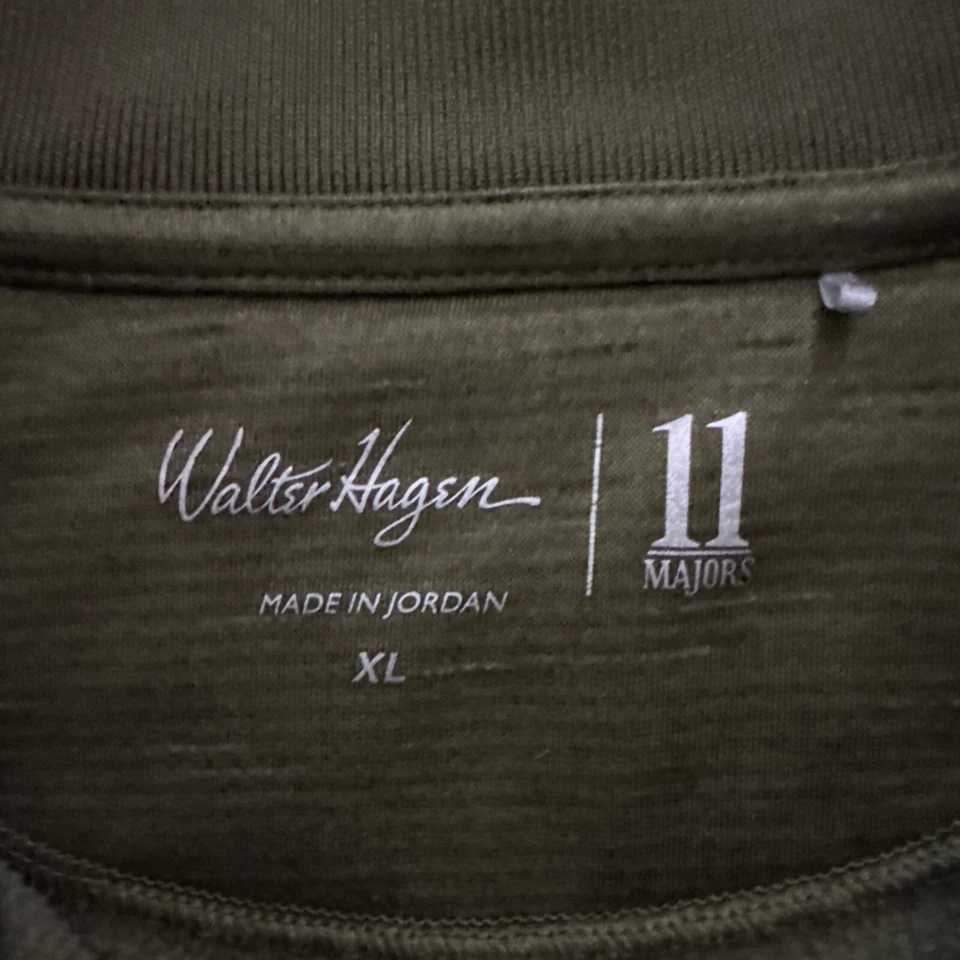 Pullover de golf Walter Hagen 11 Majors para hombre con cremallera 1/4 talla XL verde (defecto menor*) Foto 2 de 4