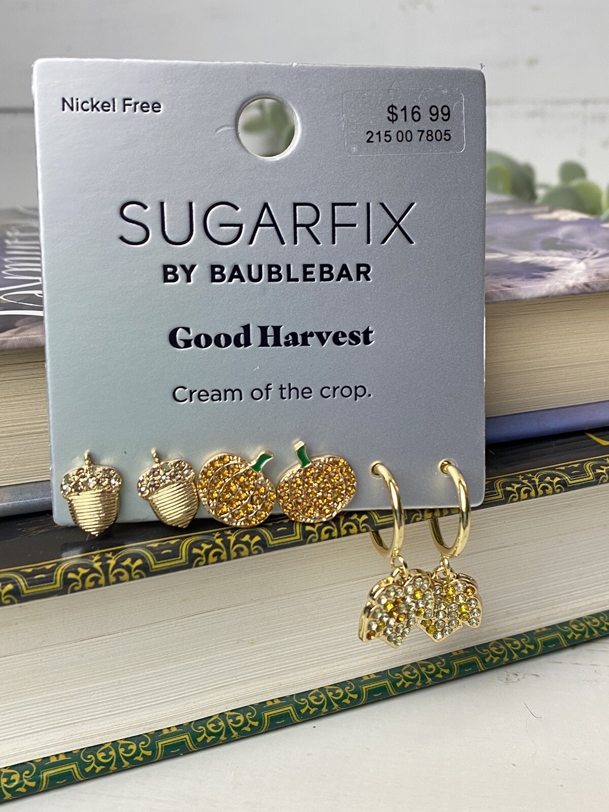 NEW Sugarfix by Baublebar Good Harvest Earring Set Acorn Pumpkin Leaf