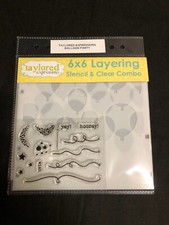 Taylored Expressions 6x6 Layering Stencil  Clear Combo TESN173-1 -balloon party