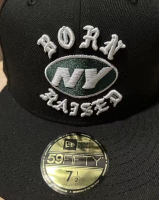 Born X Raised × NFL NEW ERA + JETS FITTED ROCKER HAT: BLACK