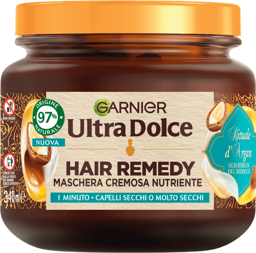 2 PEZZI Garnier Ultra Dolce Maschera Hair Remedy Rituale d’Argan, da 340 ml - Foto 3 di 3