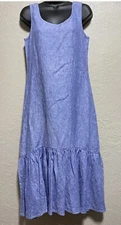 Polo Ralph Lauren Linen Dress Sleeveless Ruffle Skirt Relaxed Fit Size Small