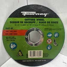 4 1/2" FORNEY  A60TBF~METAL CUT-OFF WHEEL 4.5" ~7/8 Arbor ~13,580 RPM