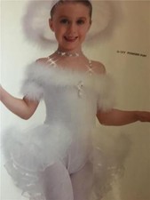 Dance Costume Angel Ballet Tap White Powder Puff