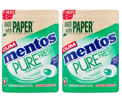 Mentos Kaugummi Pure Fresh Spearmint 100 g Packung 2