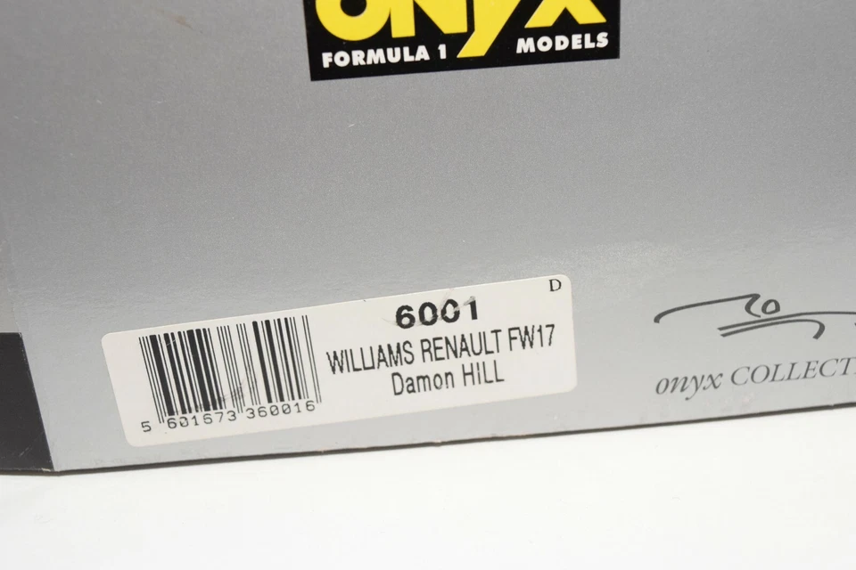 V 1:18 SCATOLA VUOTA ORIGINALE ONICE 6001 WILLIAMS RENAULT FW17 DAMON HILL EC... - Immagine 4 di 4