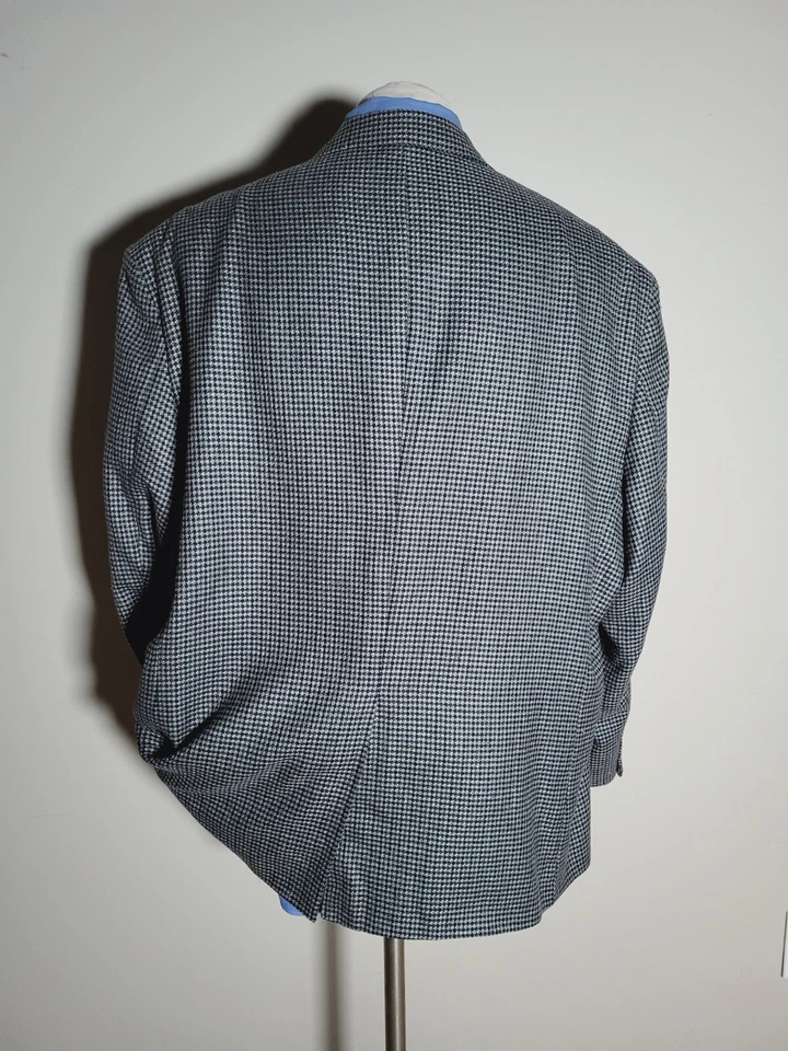 Chaqueta Blazer Abrigo Deportivo 54R Alexander Lloyd LANA Azul Verde Gris Cuadros Tweed Foto 4 de 4