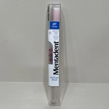 Mentadent 51 Toothbrush Soft Full Head Flared Side Bristles Pink Red Handle