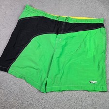 Vintage Laguna Swimming Trunks Lined Board Shorts Green Black 90s Men's Size XL