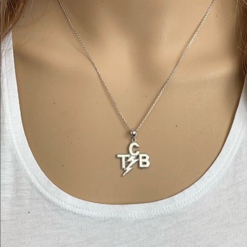 Collar colgante de plata de ley .925 para cuidar negocios en un instante (TCB) - Imagen 8 de 8