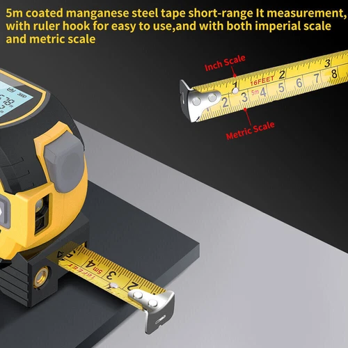 Laser Tape Measure 3 In 1 Digital Tape Measure High Precision Laser Rangefinder - Picture 8 of 9