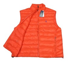 Polo Ralph Lauren Men's Orange Water-Repellent Packable Puffer Down Vest