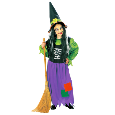 COSTUME VESTITO TRAVESTIMENTO CARNEVALE HALLOWEEN STREGA BAMBINA