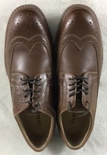 GH Bass Shoes Mens 8.5M Brown Leather Windsor Wingtip Dress Casual Oxfords