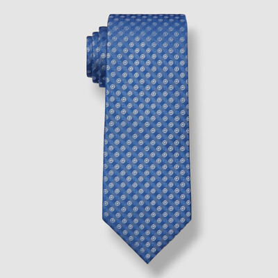 Calvin Klein Men's Blue Silk Mini Bullseye Classic Slim Neck Tie Size 57x3