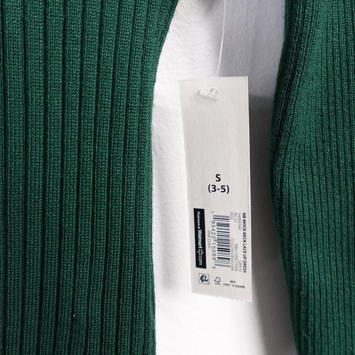 No Boundaries Green Mock Neck Fitted Ribbed Bodycon Long Sleeve Sweater Dress S - 第 11/12 張圖片