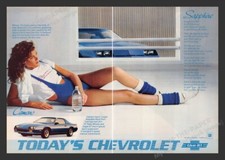 Chevrolet Camaro Sapphire Fitness Model 1980s Print Advertisement 2 Pages 1984