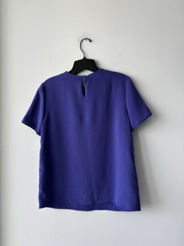 Marc by Marc Jacobs Crew Neck Blouse Periwinkle Short Sleeve Silk Lined Womens 0 - Picture 2 of 9