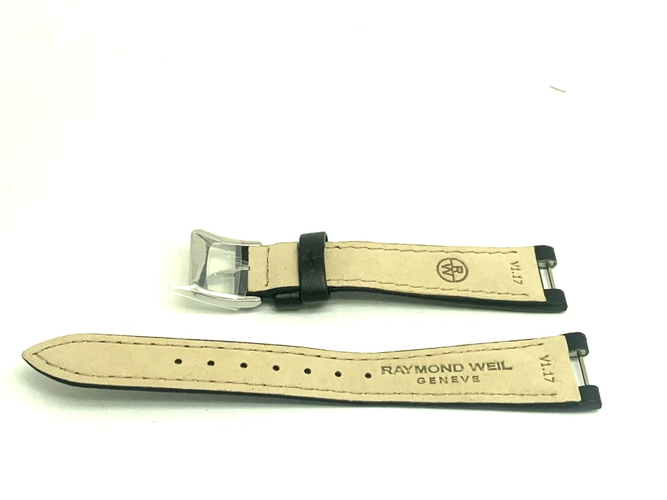 Reloj para mujer Raymond Weil V1.17 correa de repuesto correa de cuero negro correa de 16 mm Foto 4 de 4
