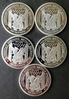 Lot of Five Apmex 1oz Silver Rounds