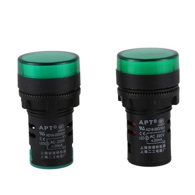 2 StÜCk AC220V GrÜNe LED Betriebsanzeige Kontrollleuchte Lampe 22mm Dia E1K4