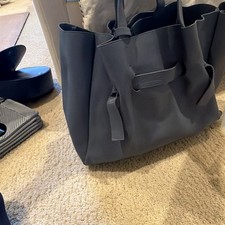 George Armani  Blue Large Tote Bag Gold Hardw...