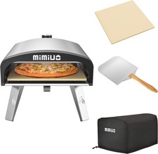 Mimiuo Outdoor Gas Fired Pizza Oven with UK Gas Regulator, Stainless Steel