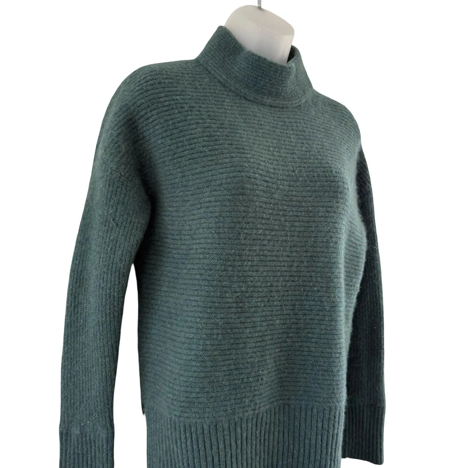 Suéter Rachel Zoe Mujer Pequeño Verde 100% Cachemira Cuello Simulado Dobladillo Acanalado Foto 4 de 4