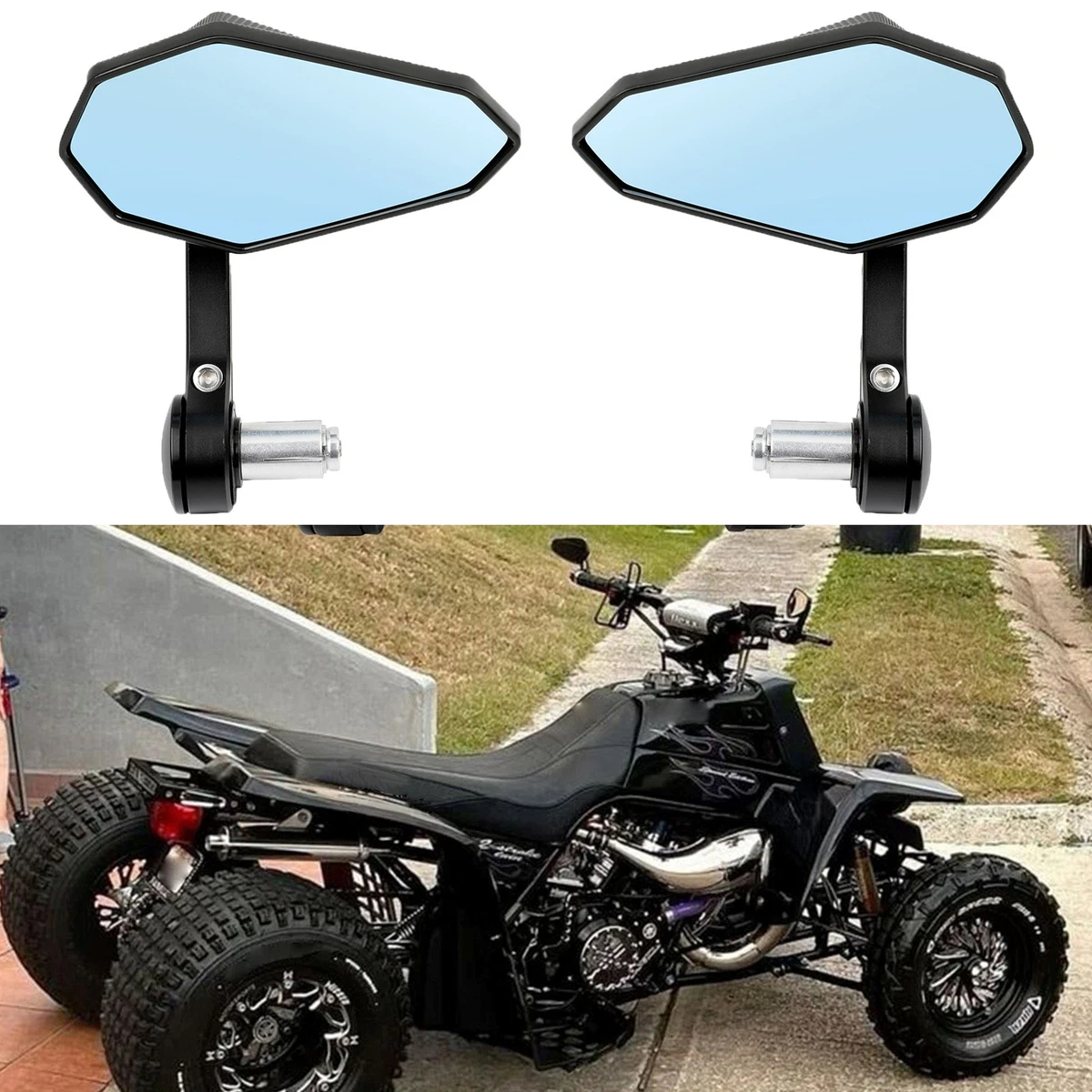 Kit De 2 Espejos Retrovisores De Barra Para Moto – 7/8" (22mm) Para Yamaha FZ09 FZ07 2015-2016
