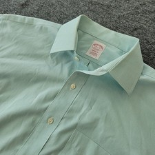 Brooks Brothers Madison Dress Shirt Men's 16.5 33 Teal Non Iron Supima Cotton