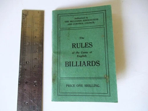 ANTIQUE-VINTAGE BILLIARDS & CONTROL CUNCIL HANDBOOK RULES 1919-1937