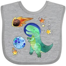 Inktastic Tyrannosaurus Rex Vs. Meteor Fun Space Dinosaur Baby Bib Dinosaurs T