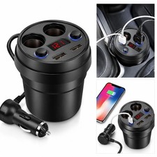 KFZ Zigarettenanz&uuml;nder Verteiler 2 Fach Auto Ladeger&auml;t Adapter 2 USB Steckdose